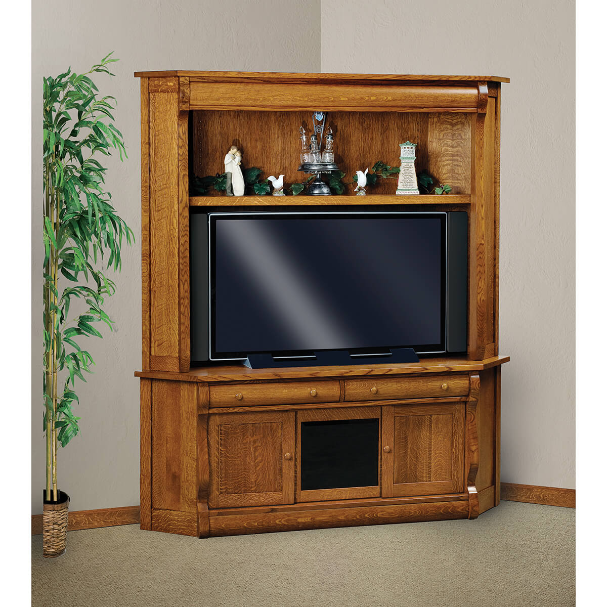 Read more about the article Old Classic Sleigh 2-Piece Corner Media Console with Hutch